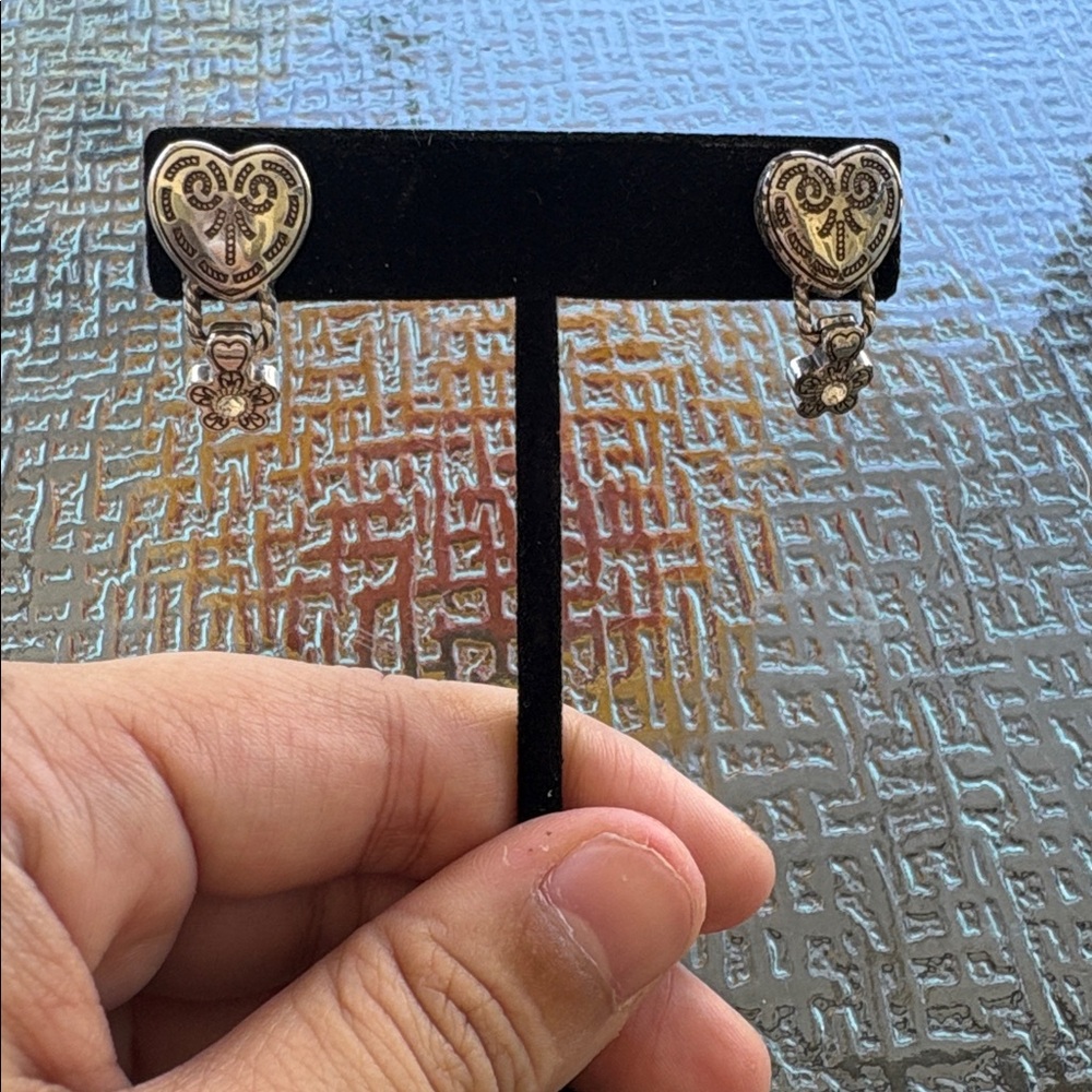 Brighton Vintage-Inspired Silver Floral Drop Earrings